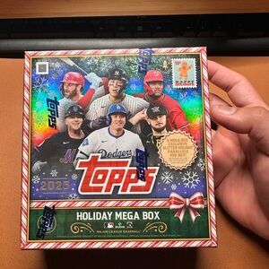 2025 Topps Holiday Mega Baseball Box MLB sealed. 10 packs/ box. 10 cards/ pack.